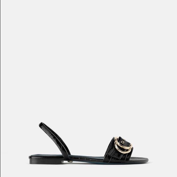 NWT ZARA sandalia plana pile blue collection sz38 - Picture 2 of 5